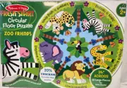 New Zoo Friends, Toddler Floor Puzzle Melissa & Doug 12 Piece Round Ages 2+ OSS