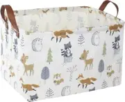Rectangular Baby Storage Basket,Collapsible Kids Toys Bin,Books Shelf 1 Animal