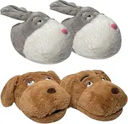 [DISPRA] Rabbit Plush Slipper, Plush Animal House Shoes, Soft Plush Cartoon Slippers, Cute Cartoon Slippers, Dog Plush Slipper, Comfortable Indoor Slippers, Warm Plush Slipper Shoes for Girls