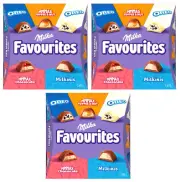 3 MILKA FAVOURITES Assorted Flavors Chocolate Sweets Boxes Oreo Toffee 95g