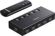 UGREEN 4K@60Hz HDMI Switch 5 in 1 Out 2.0 Switcher with Remote 5 Port Selector Box Support 3D CEC HDR HDCP2.2 Compatible with PS5/4/3 Xbox Roku TV Fire Stick, Black