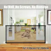 Home Pet Dog Safety Gate Mesh Enclosure Divider Stair Doorway Barrier-~