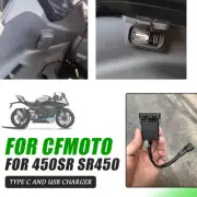 For CFMOTO 450SR Motorcycle Type C USB Charger Socket Splitter Power Adapter