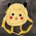 m24S Pokémon Pikachu Backpack Small Fuzzy Yellow Face Joshi Travel Bag Used