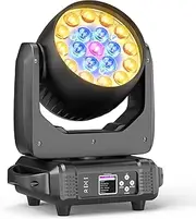 19X15W LED Moving Head Wash Light RGBW Zoom Beam Effect LED Partylight DMX Sound Activation Disco Light for Bar Wedding Party Show Club