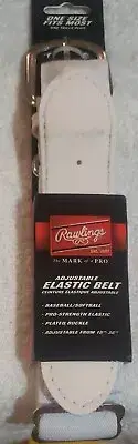 Rawlings Elastic Baseball Adjustable Belt White 18-36 Inch