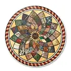 Round Marble Dining Table Top Inlaid with Multicolor Gemstone Conference Table