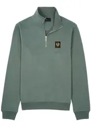 Belstaff Half-zip Logo Cotton Sweatshirt - Green - M M