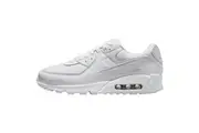 Mens Nike Air Max 90 Premium Triple White Athletic Shoes