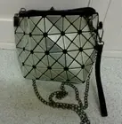 GREY MATTE Womens Shoulder BAG Designer LOOK Handbag ZIP Casual Geometric 7X9"