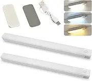 BESUNTEK Under Cabinet Lights LED, Wireless Rechargeable Motion Sensor Lighting for Kitchen, Adjustable Brightness, Easy Installation, Remote Control (30cm)