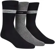 [Calvin Klein] Mens Sock 3 Pk Bamboo Band Logo