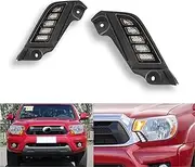 2 Pcs Front White LED DRL Daytime Running Light Dynamic Turn Signal Indicator Compatible With Toyota Tacoma 2011-2015