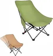 Foldable Stool for Camping, Outdoor Lightweight Lawn Chair, Adjustable Beach Chair, Portable Folding Chair for Fishing, Beach,Camping(Green)