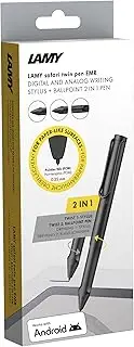 LAMY Safari Twin Pen EMR All Black (POM tip) - 2-in-1 Stylus Pen for Many Android Devices & Ballpoint Pen in one - with Ergonomic Grip - Writing & Drawing on Digital Media & Paper