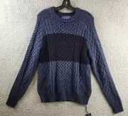 Vineyard Vines Fisherman Wool-Blend Pullover Sweater Men's S Nautical Navy L/S~