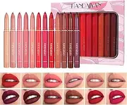 FantasyDay 12 Colors Crayon Lipstick Set,Lip Liner Velvety Matte Nude Lipstick, Waterproof Long Lasting Matte Lipstick Gift Set for Women#b