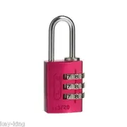 ABUS Padlock -20mm -Combination Padlocks-Resettable-PINK-Free Post