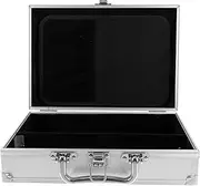 FRCOLOR Aluminum Alloy Tool Box Multi-Functional Handheld Storage Container Briefcase Organizer for Men Portable Metal Briefcase Silver Workstation for Home and Professional Use