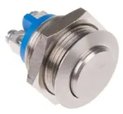 Apem PUSH BUTTON SWITCH 200mA Momentary SPST, Panel Mount, Screw Terminal SILVER