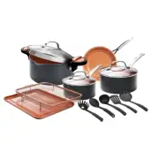 14-Piece Aluminum Ti-Ceramic Nonstick Cookware Set with Utensils