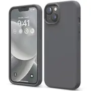 Premium Silicone Phone Case For iPhone 14 Shockproof Microfiber Lining - Carbon Grey