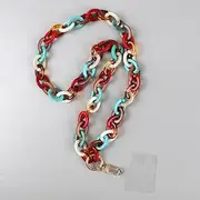 [QQLADY] Colorful Acrylic Link Chain Mobile Phone Lanyard 80cm Hanging Neck Cellphone Cases Chains Strap Accessories Women Jewelry