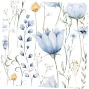 Blue Floral Leaf Wallpaper Peel and Stick Self 16.1" x 118" Light Blue