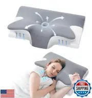 Memory Foam Neck Pillow, Effective Pain Relief Cervical Neck and Shoulder Pil