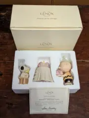 NIB Lenox Peanuts Snoopy’s Birthday Party Set Of 3 Charlie Brown Cake