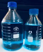 1000ml & 2000ml Qty 2 x MEDIA BOTTLES BOROSILICATE GLASS REAGENT FILTRATION lab