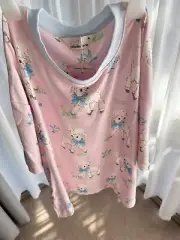 NEW PETER ALEXANDER PINK LAMB PJ SET TOP +PANTS M