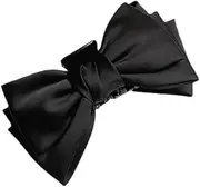 Bow Hair Clips - Nonslip Claw Clips for Thick & Thin Hair, Big Bows for Women and Girls (Black, One size)