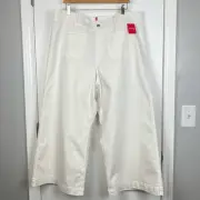 SPANX Cropped Wide Leg Jeans in Ecru Wash Plus Size Pull On White Jeans sz 3X