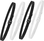[Generic] 4pcs Adjustable Tuck Band Invisible Elastic Waistband for Jeans Tops Discreet No Show Stretch Belt for Comfortable Fit Shirt Tucking