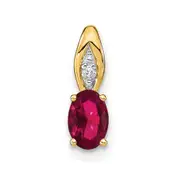 14k Yellow Gold Ruby and Diamond Pendant