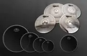 LOW VOLUME CYMBALS RECH STEALTH CYMBAL SET PACK + BAG + 1 PLY MESH DRUM HEADS