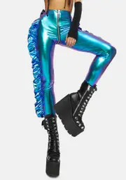 [Club Exx] Cosmic Ace Metallic Ruffle Pants