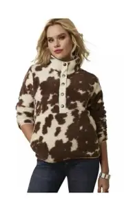 Ariat Ladies Berber 1/2 Snap Front Chestnut Paint Sweatshirt 10046254 Sz XS