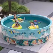 Non-Inflatable Swimming Pool Foldable Dog Toddler Baby Swimming Pool 1 Drains for Dogs Cats and Kids Pet Puppy Bathing Tub for Outdoor Backyard Beach(A,160cm/63in)