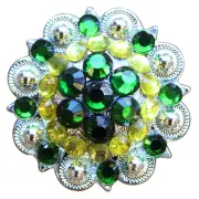 00HS 16 Hilason Western Berry Conchos Glass Rhinestones Bling 1.5" Cowgirl