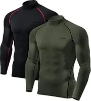 [TSLA] Men's Thermal Long Sleeve Compression Shirts, Mock/Turtleneck Winter Sports Running Base Layer Top