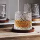 澤滕家北歐創意旋轉威士忌杯鉆石條紋個性玻璃酒杯洋酒啤酒解壓杯