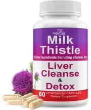 Liver Cleanse Detox Milk Thistle Liver Support 1000mg High Potency Liver Focu...