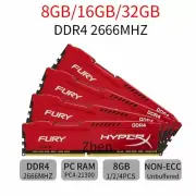 32GB 16GB 8GB DDR4 2666MHz PC4-21300 288Pin DIMM Memory SDRAM HyperX Fury BT LOT