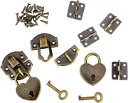 2 Set Antique Bronze Hasp Latch 27 X 30 Mm Hasp Latch Mini Box Hinges and Love L
