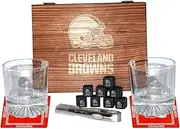 The Memory Company | Licensed NFL Giftable Team Glass Set with Cubes and Coasters,Cincinnati Bengals