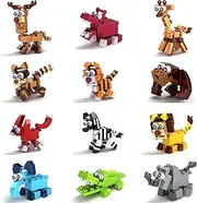 WINGIFT 12 in 1 Pre Filled Animal Building Block Set-12 Pcs Mini Building Blocks Toys, Various Animal Toys, STEM Building Blocks Toys, Party Favor for Kids, Birthday,Goodie Bags,Carnival Prizes