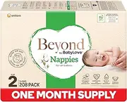 Beyond by BabyLove Nappies Size 2 (3-8kg) | 1 Month Supply 208 Pieces (4 x 52 Pack)