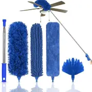 Microfiber Feather Duster, 5PCS Reusable Bendable Duster with 100" Extension ...